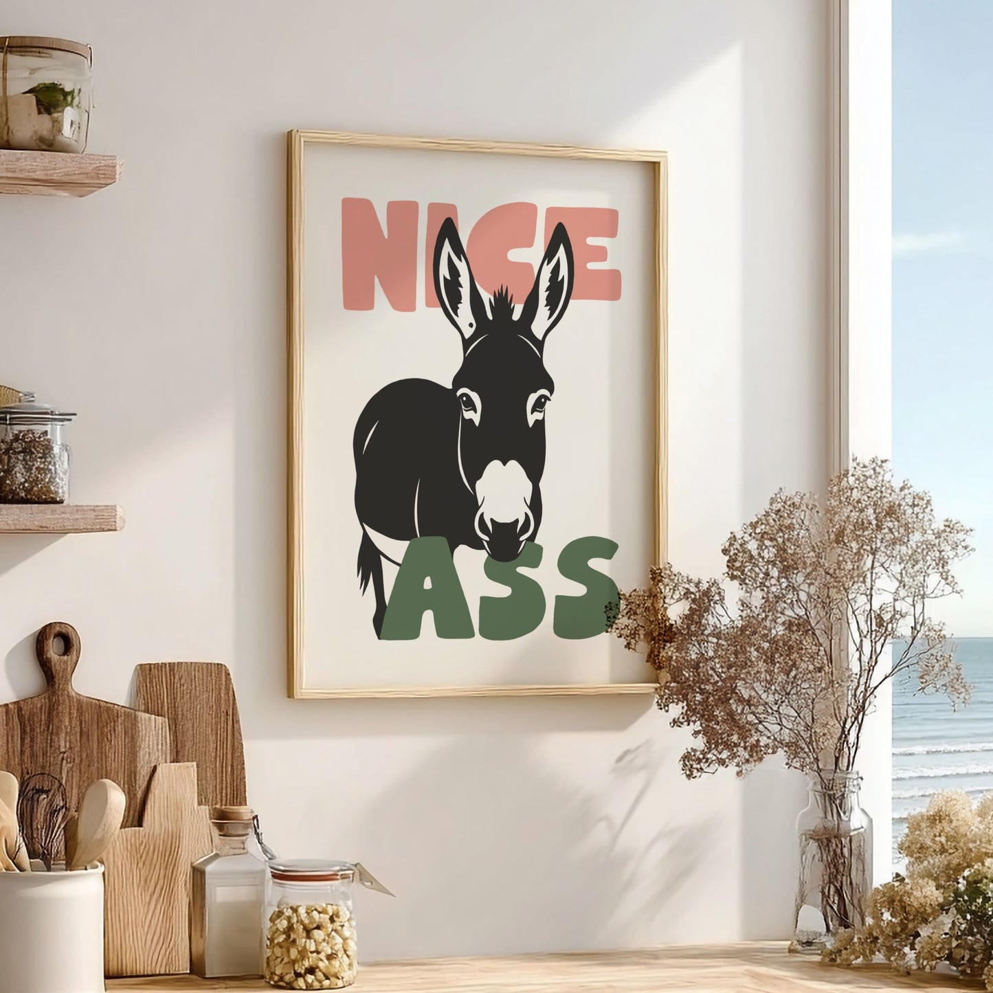 Cheeky Silhouette Modern Art - The Dunkey "Nice Ass" Wall Print