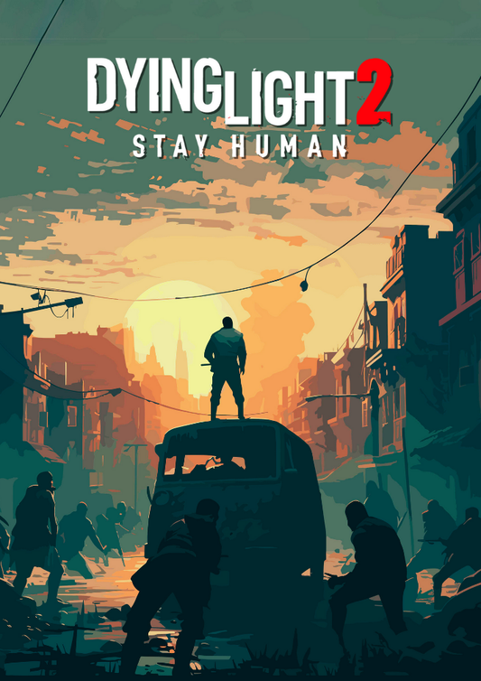 Affiche Dying Light 2 – Jeu de survie zombie, décoration murale pour les fans d'action et d'horreur
