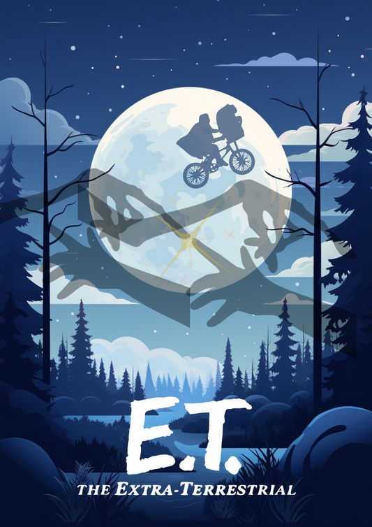 Affiche d'ET l'extraterrestre – Décoration murale de film de science-fiction des années 80 pour les cinéphiles