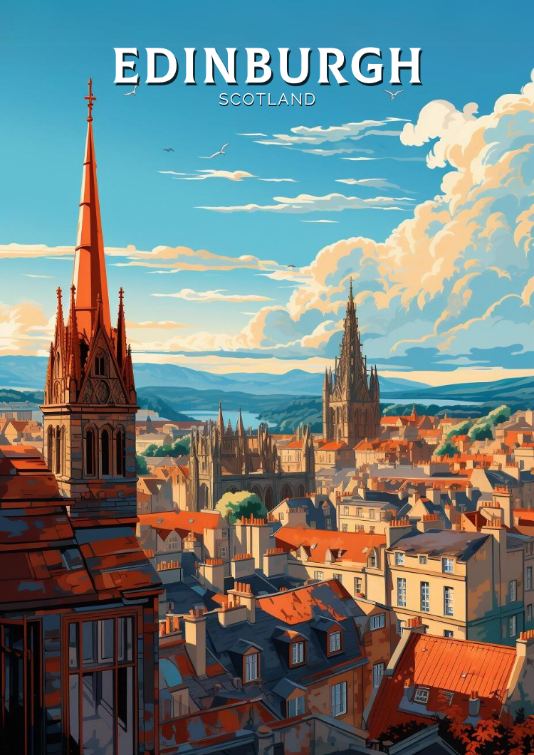Edinburgh Travel Wall Decor - Scotland Poster