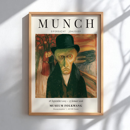 Edvard Munch poster featuring Eifersucht Jealousy with expressive colors and emotional depth