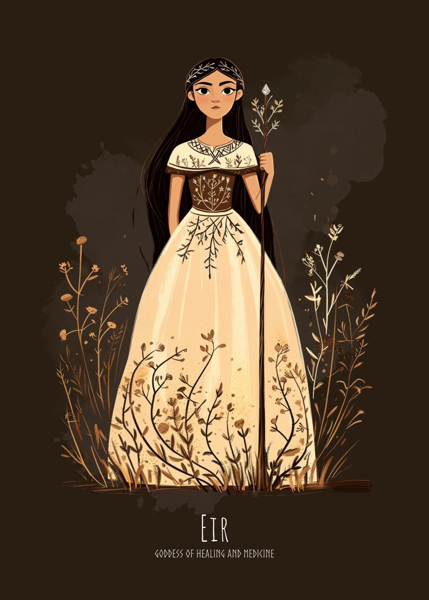 Eir Goddess Poster - Norse Mythology Artwork