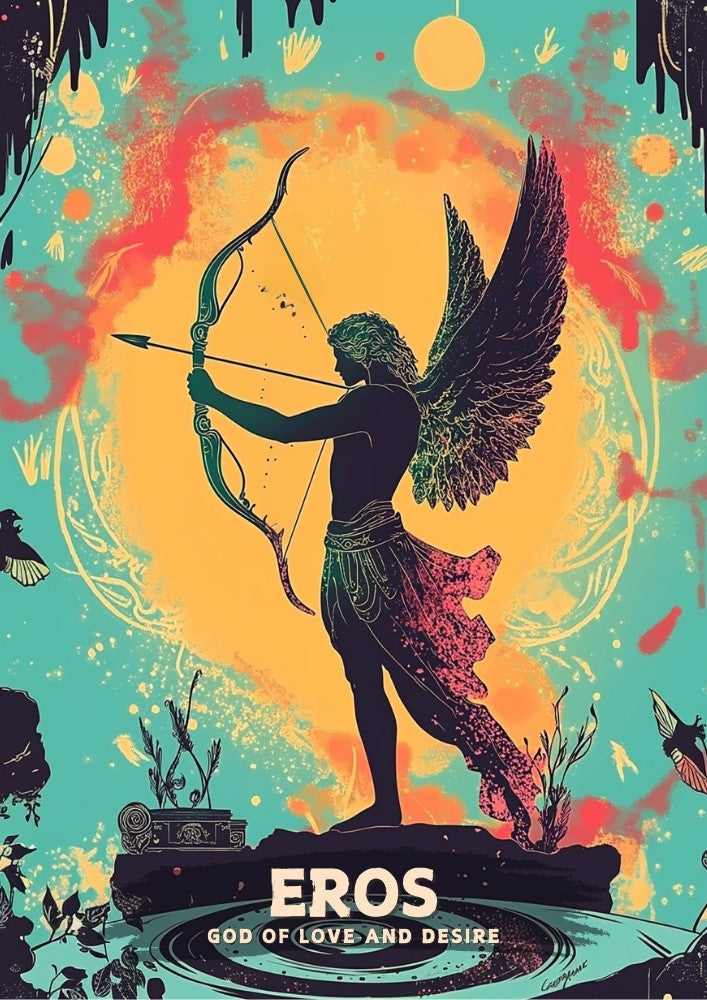 Eros God Poster - Greek Mythology Artwork