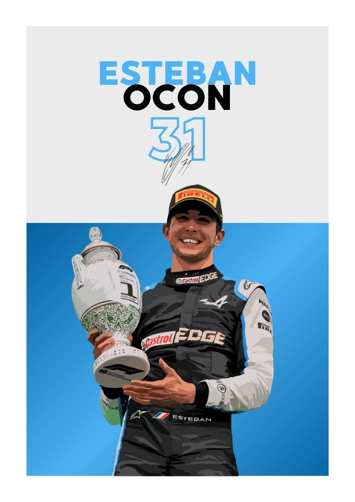 Esteban Ocon Alpine F1 Poster – Modern Motorsport Wall Art