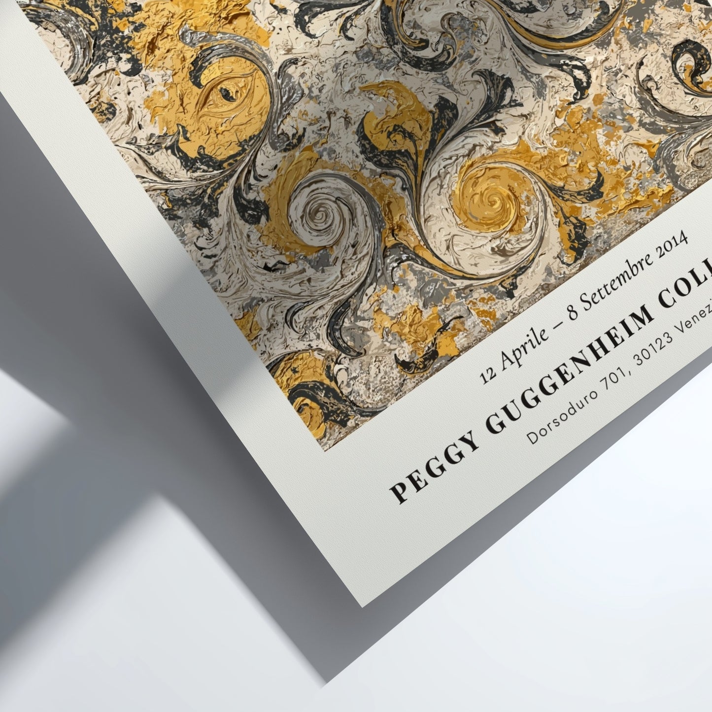 Wall art poster featuring Jackson Pollock Eyes in the Heat with swirling gold patterns.