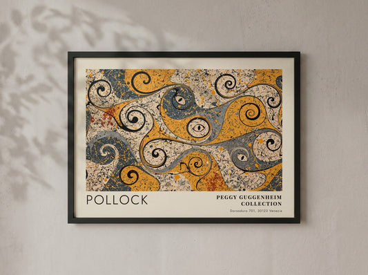 Wall art poster featuring Jackson Pollock Eyes in the Heat with swirling abstract shapes