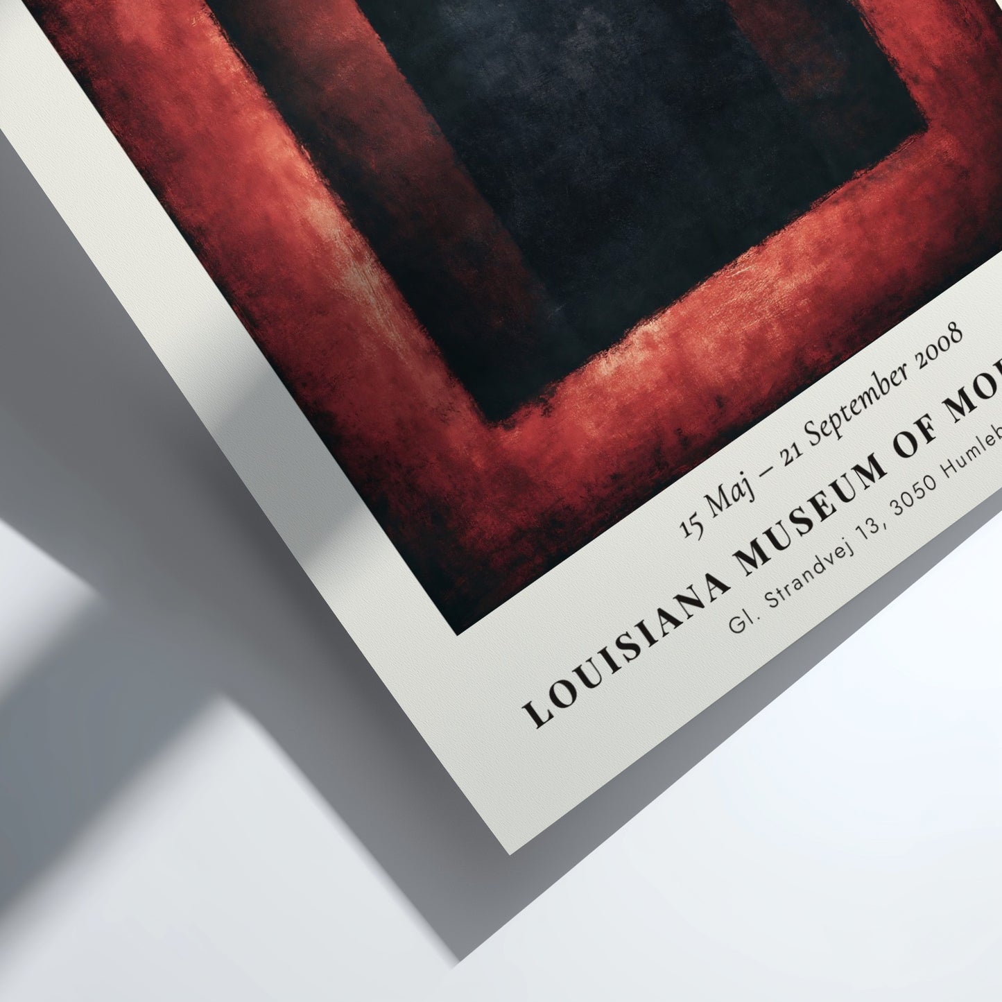 Wall art poster featuring the Mark Rothko Felt og Lys exhibition with abstract squares.