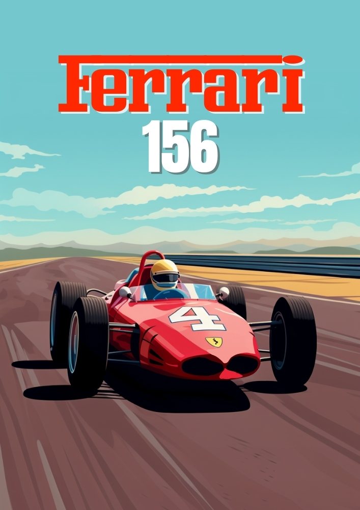 Ferrari 156 F1 Poster – Phil Hill’s 1961 Sharknose Champion Car