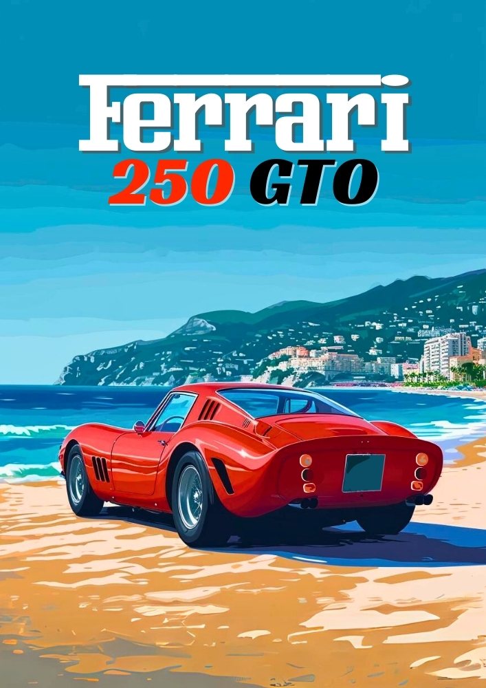 Ferrari 250 GTO Car Print – Classic Italian Supercar Wall Art