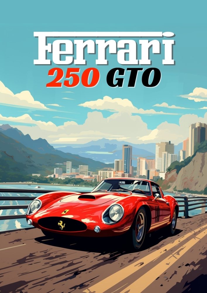 Ferrari 250 GTO Poster – Luxury Classic Italian Supercar Wall Art