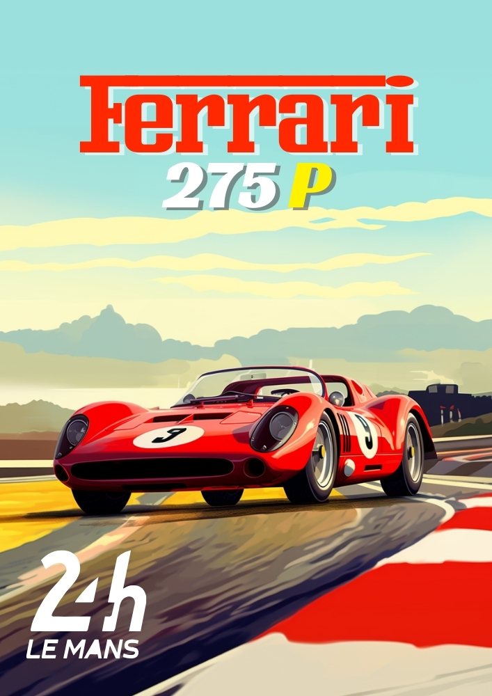 Ferrari 275 P Poster – 1960s Le Mans Winner Wall Art Print