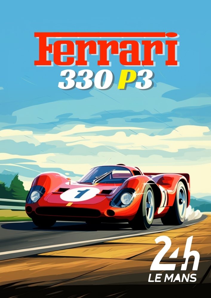 Ferrari 330 P3 Poster – 1960s Le Mans Prototype Wall Art