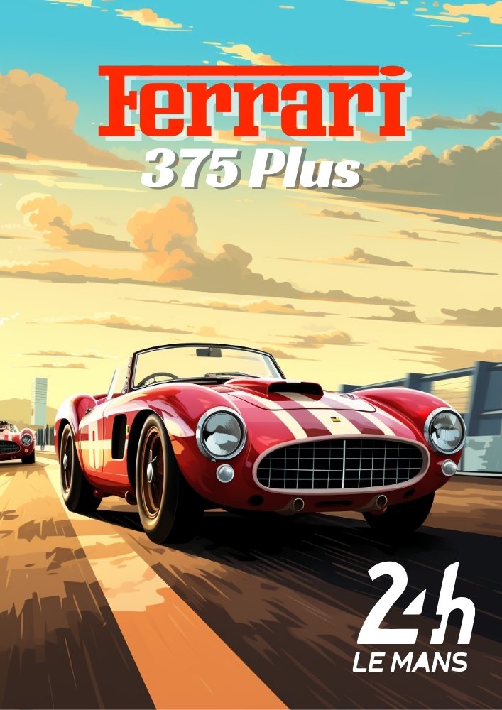 Ferrari 375 Plus Poster – 1950s Le Mans Winner Wall Art