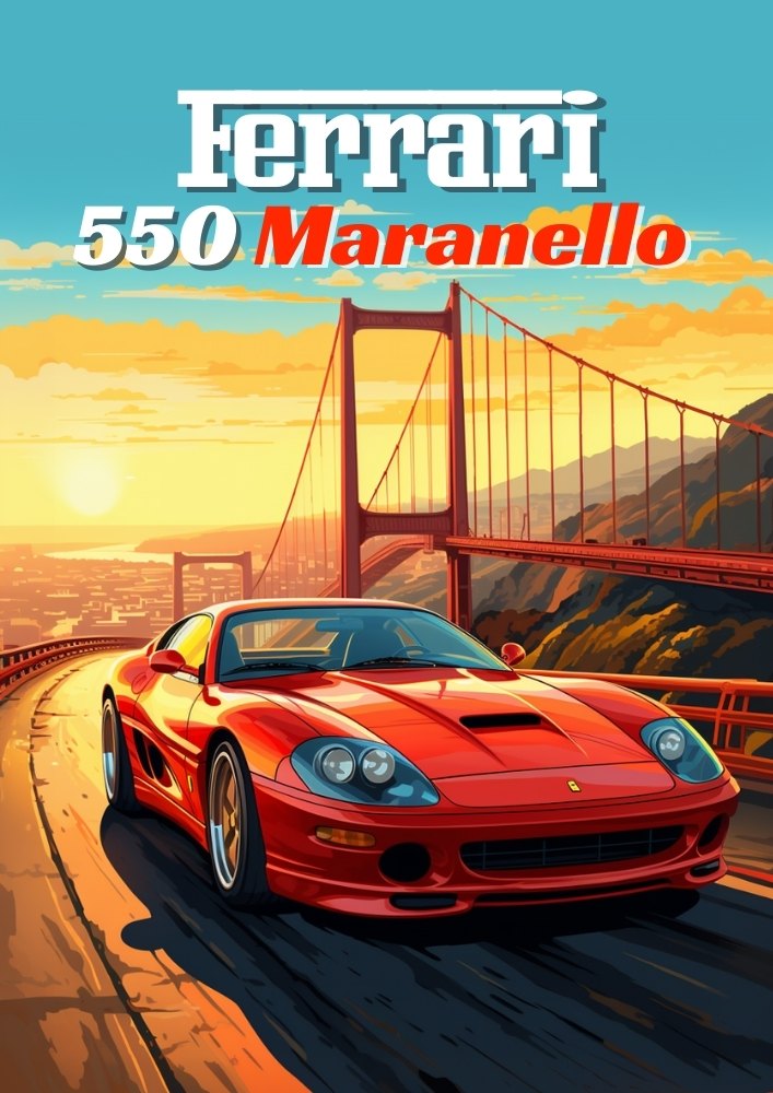 Ferrari 550 Maranello Poster – Classic Italian Grand Tourer Wall Art