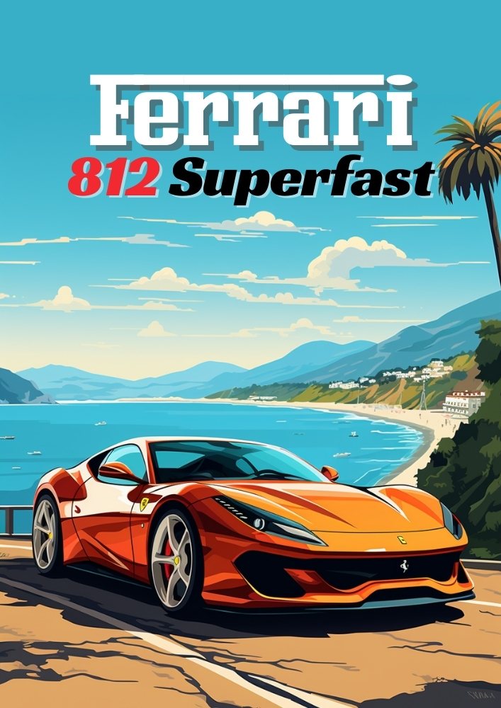 Ferrari 812 Superfast Print – Italian Supercar Wall Art