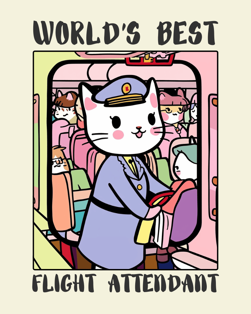 World's Best Flight Attendant Poster - Funny Gifts Ideas for Flight Attendants
