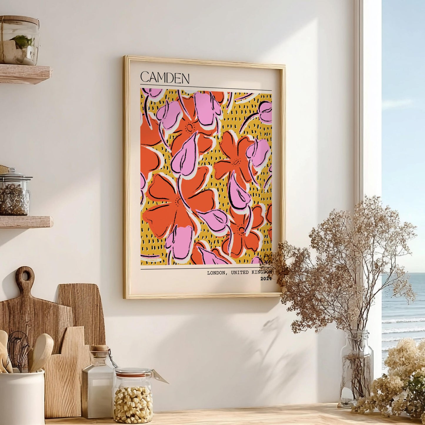 Urban Botanica Modern Art - The Flower Market Camden Wall Print
