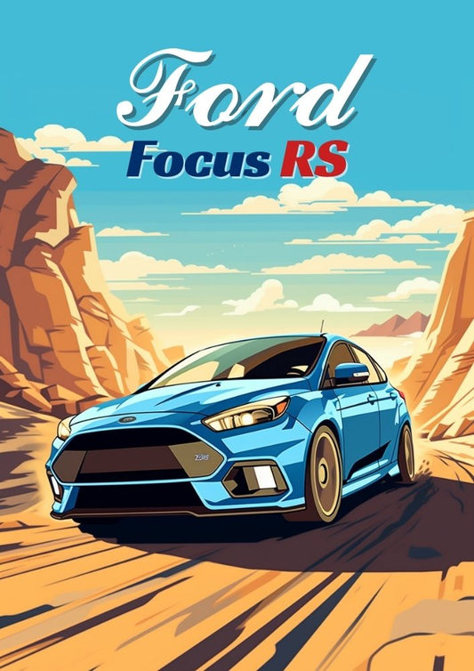 Affiche Ford Focus RS – Impression d'art mural représentant une voiture de sport haute performance