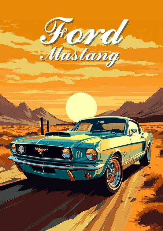 Affiche murale Ford Mustang – Muscle Car américain classique