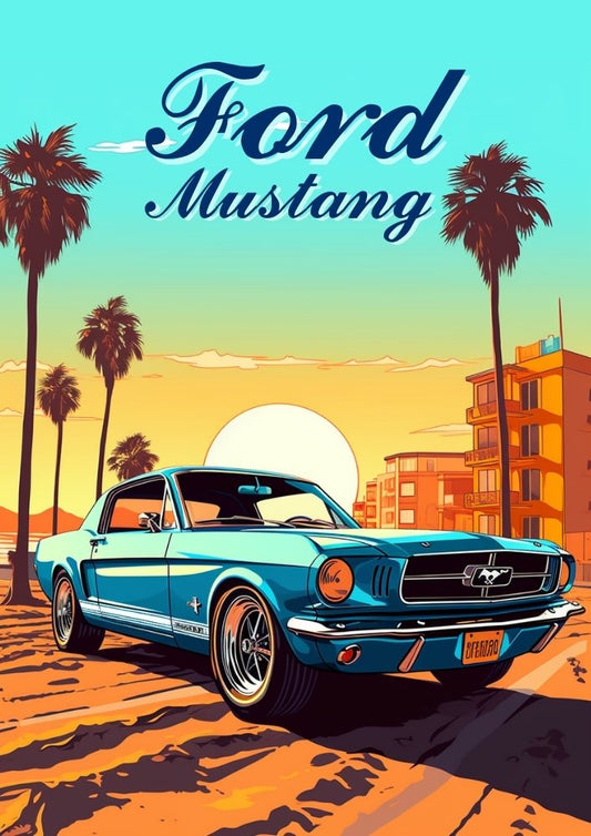 Affiche Ford Mustang – Impression d'art mural classique