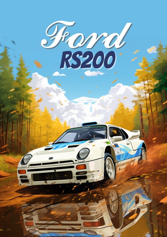 Ford RS200 Poster – Group B Rally Icon Wall Art