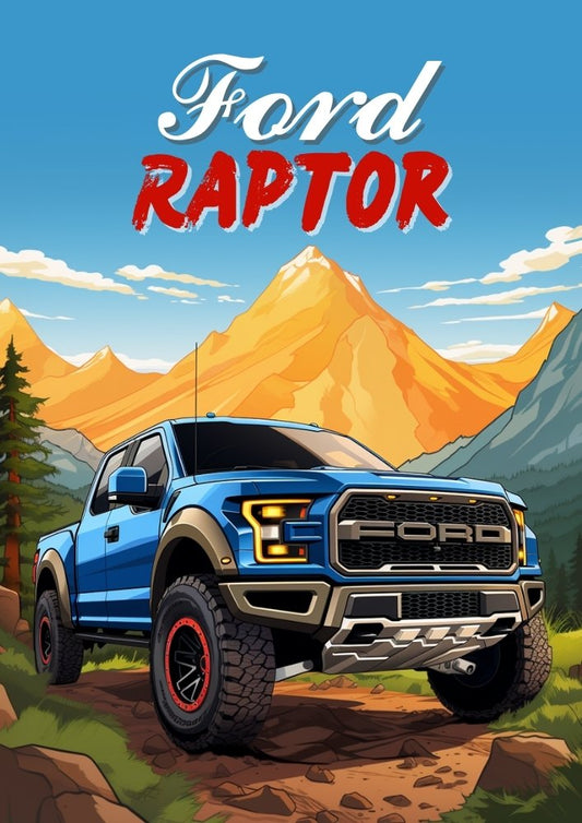 Ford Raptor Print – Affiche murale de camion tout-terrain haute performance