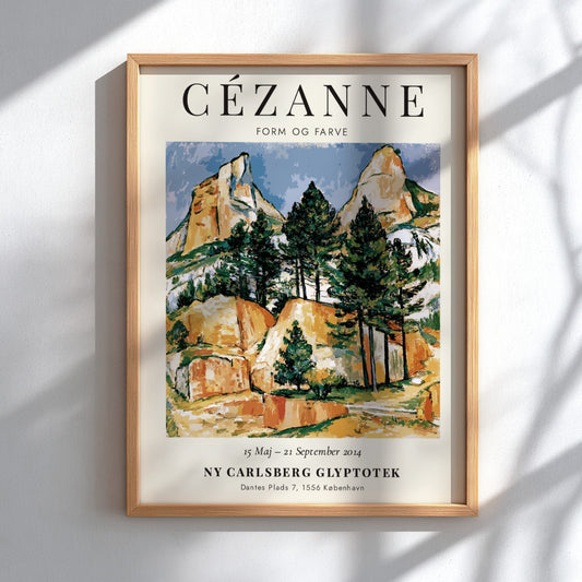 Cézanne Exhibition Poster featuring Form og Farve landscape art with vibrant greens and earthy tones