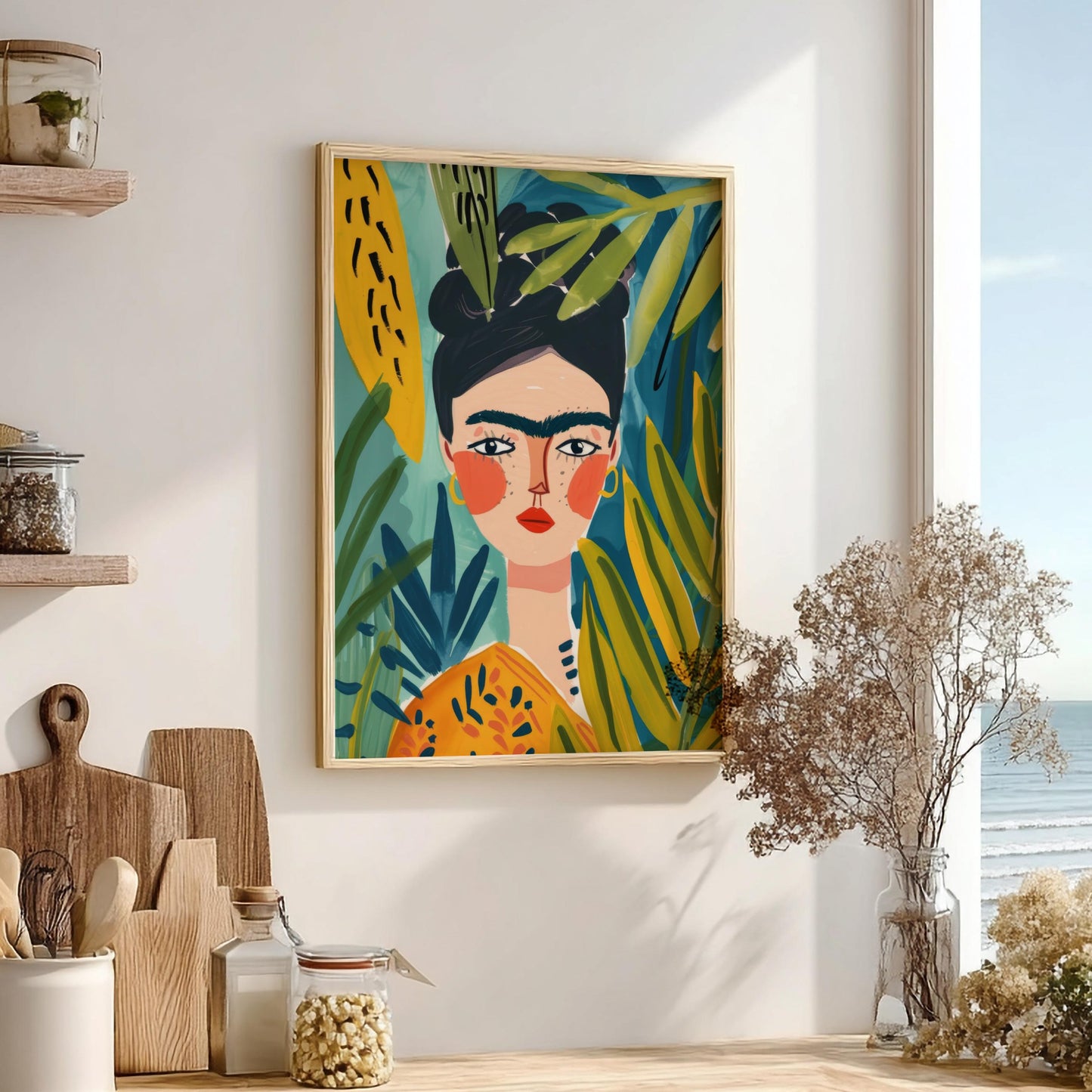 Frida’s Flourish Modern Art - The Botanical Icon Wall Print