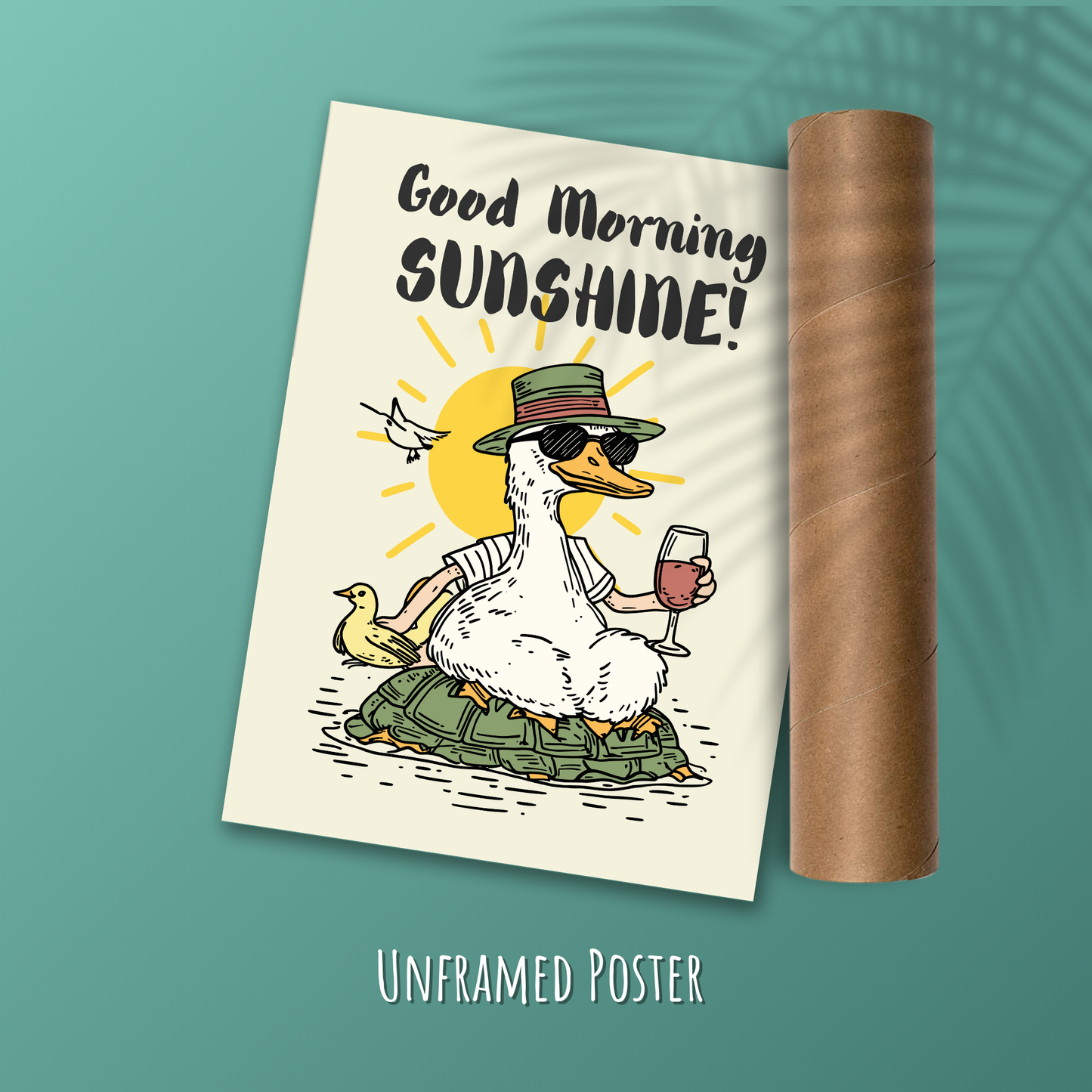 Good Morning Sunshine, Quirky Animal Print, Coastal Decor, Summer Aesthetic, Tropical Seagull Art