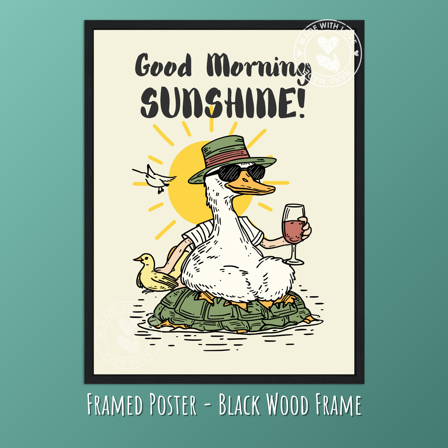Good Morning Sunshine, Beach Vibes Wall Art, Quirky Animal Print, Coastal Decor, Summer Aesthetic, Tropical Seagull Art