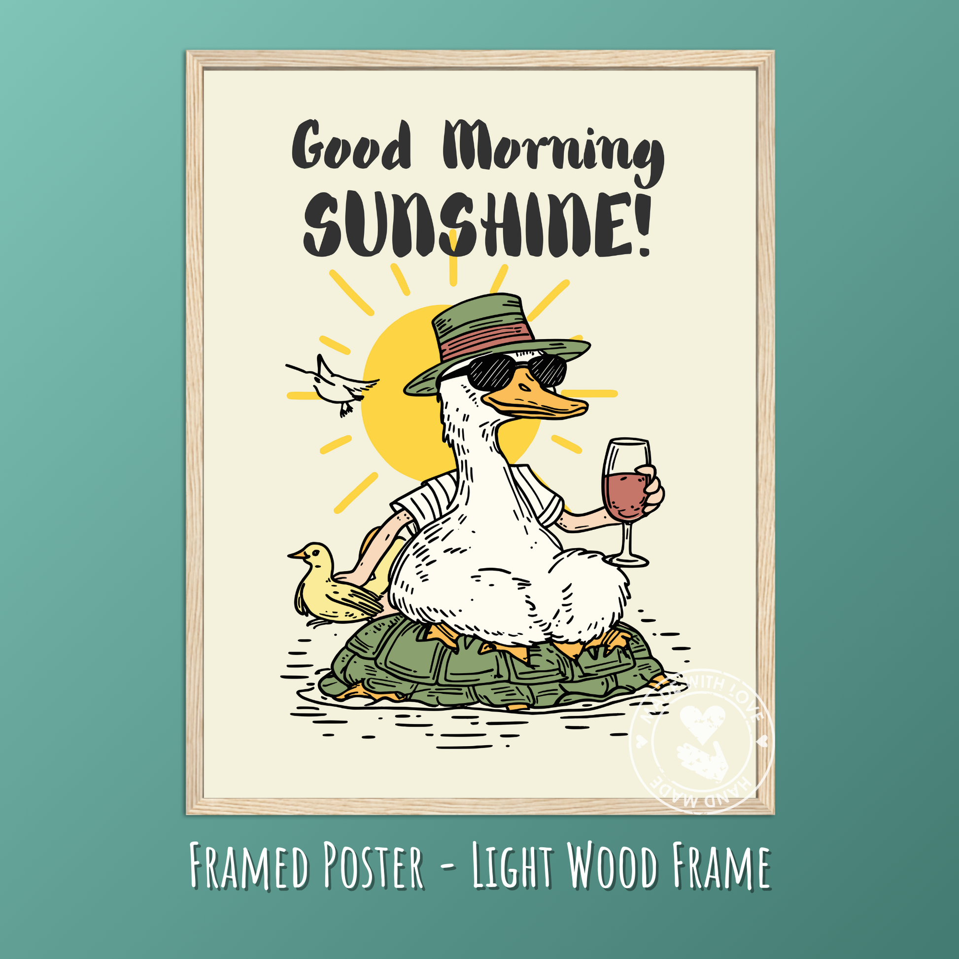 Good Morning Sunshine, Beach Vibes Wall Art, Quirky Animal Print, Coastal Decor, Summer Aesthetic, Tropical Seagull Art