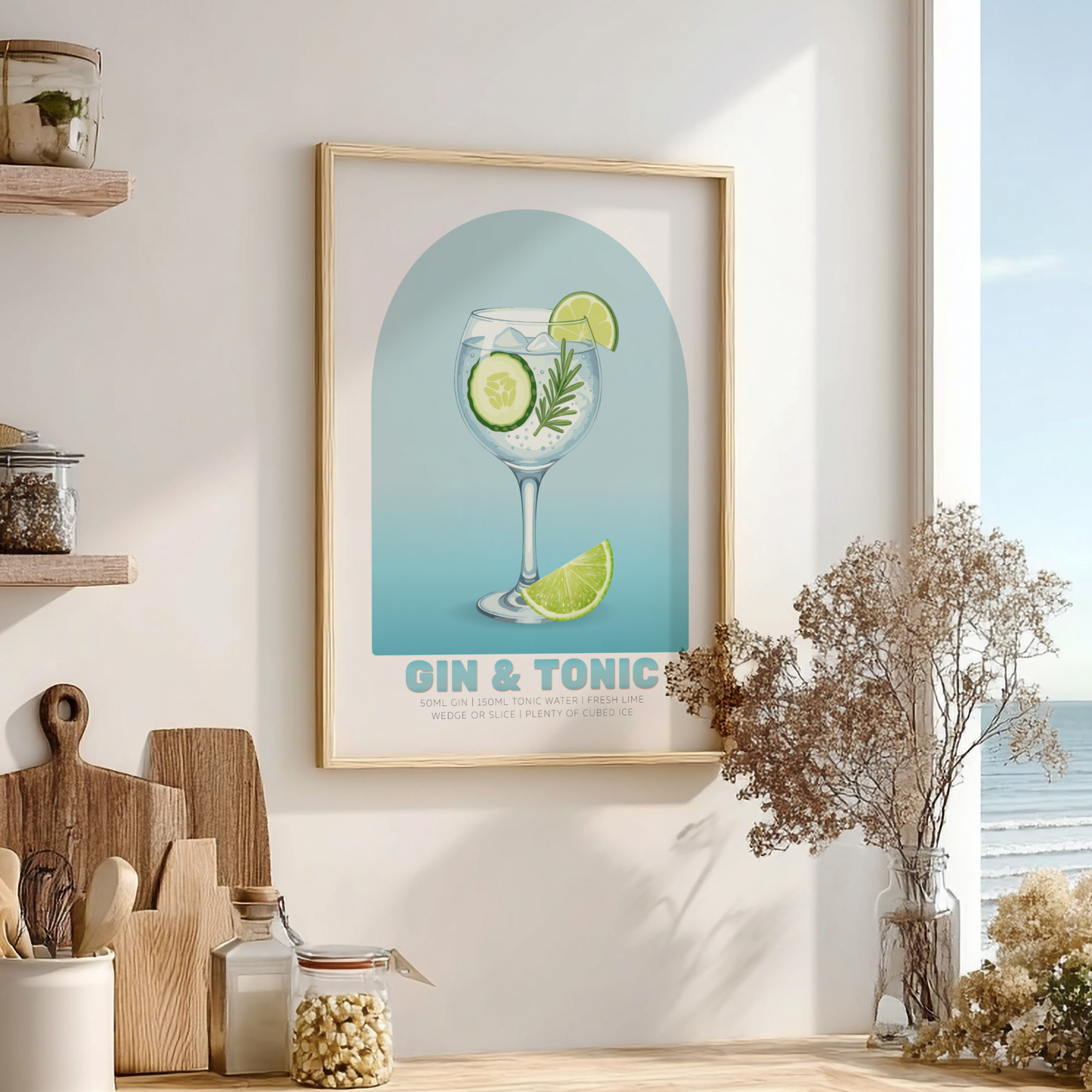 Gin & Tonic Cocktail Poster - Drinks Wall Art
