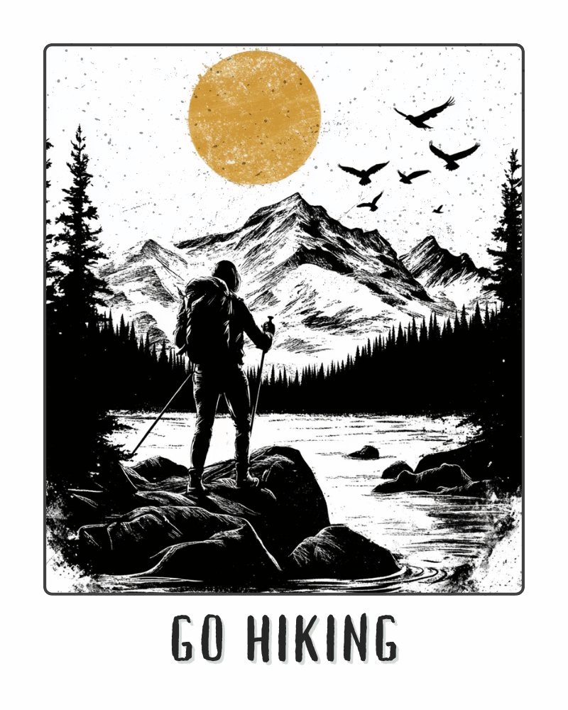 Go Hiking Poster - Gift for Hikers
