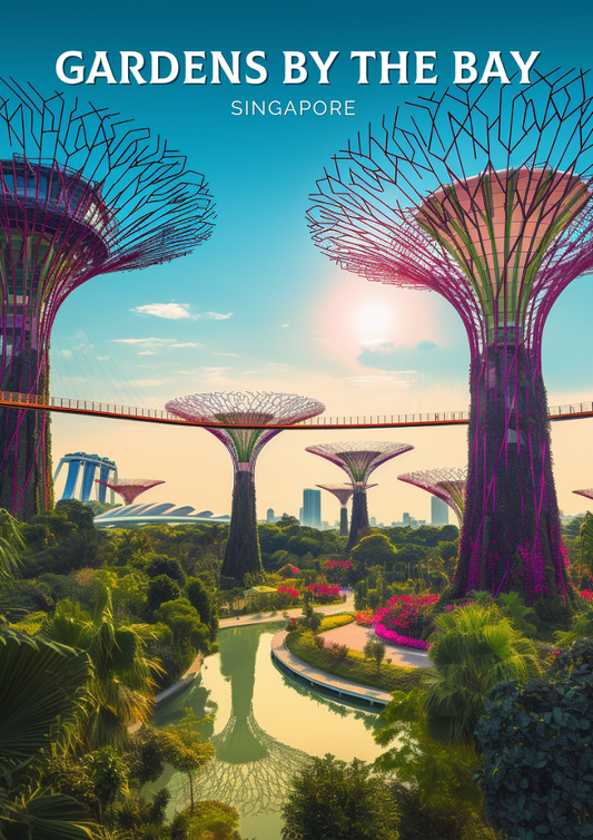 Impression « Jardin au bord de la baie » - Œuvre d'art de Singapour