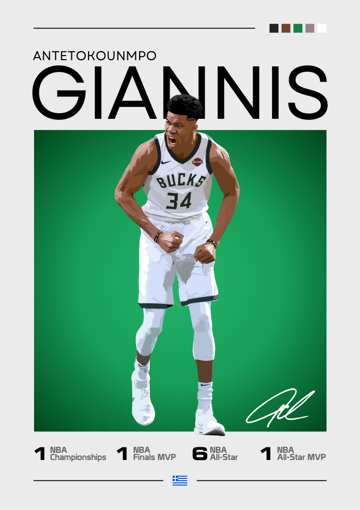 Giannis Antetokounmpo Poster – Milwaukee Bucks Greek Freak Print