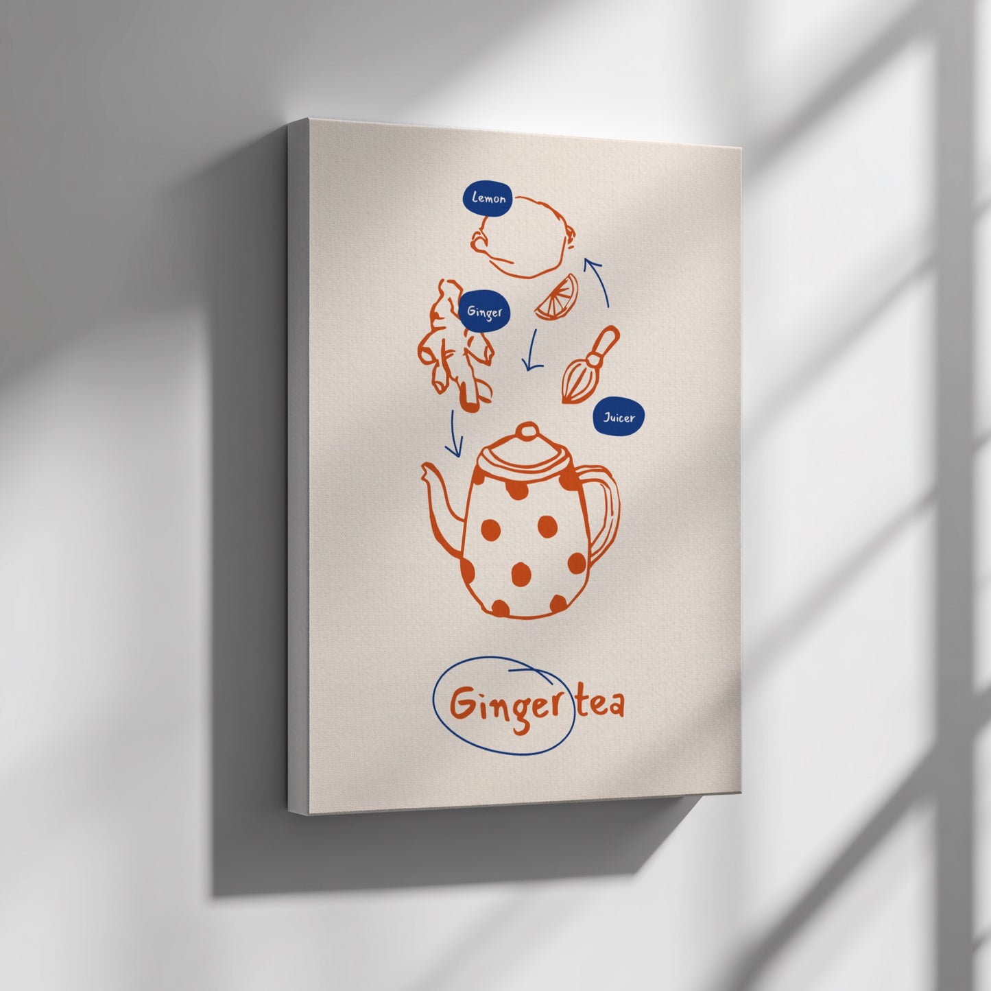 Ginger Tea Poster - Warm & Spicy Herbal Drink Wall Art Print