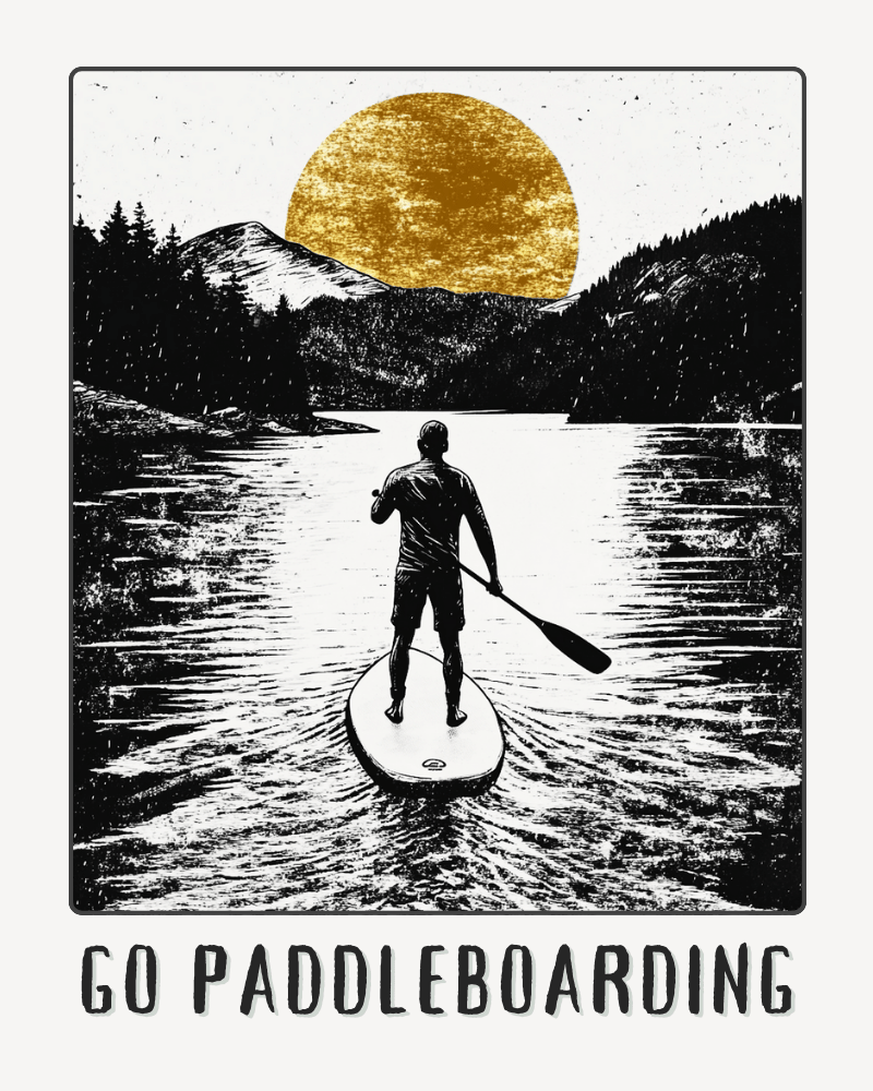 Go Paddleboarding Print - Gift for a SUP Boarder