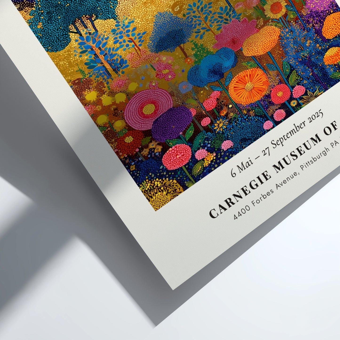 Gold Blüte und Licht poster featuring vibrant floral elements and gold tones, inspired by Gustav Klimt's