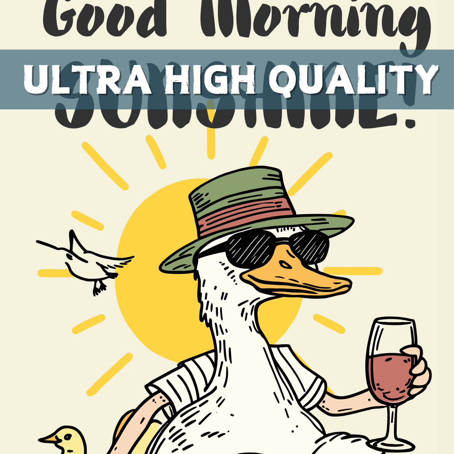 Funny Seagull Poster, Beach Vibes Wall Art, Quirky Animal Print, Coastal Decor, Summer Aesthetic