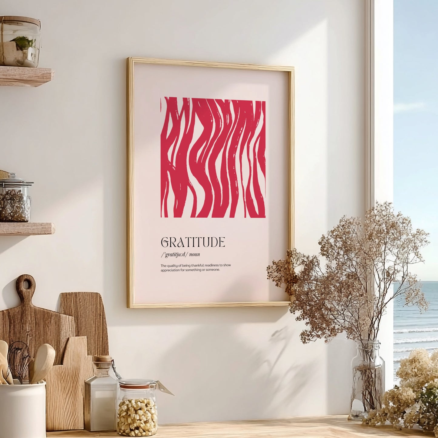 Gratitude Definition: Modern Minimalist Typography Wall Art