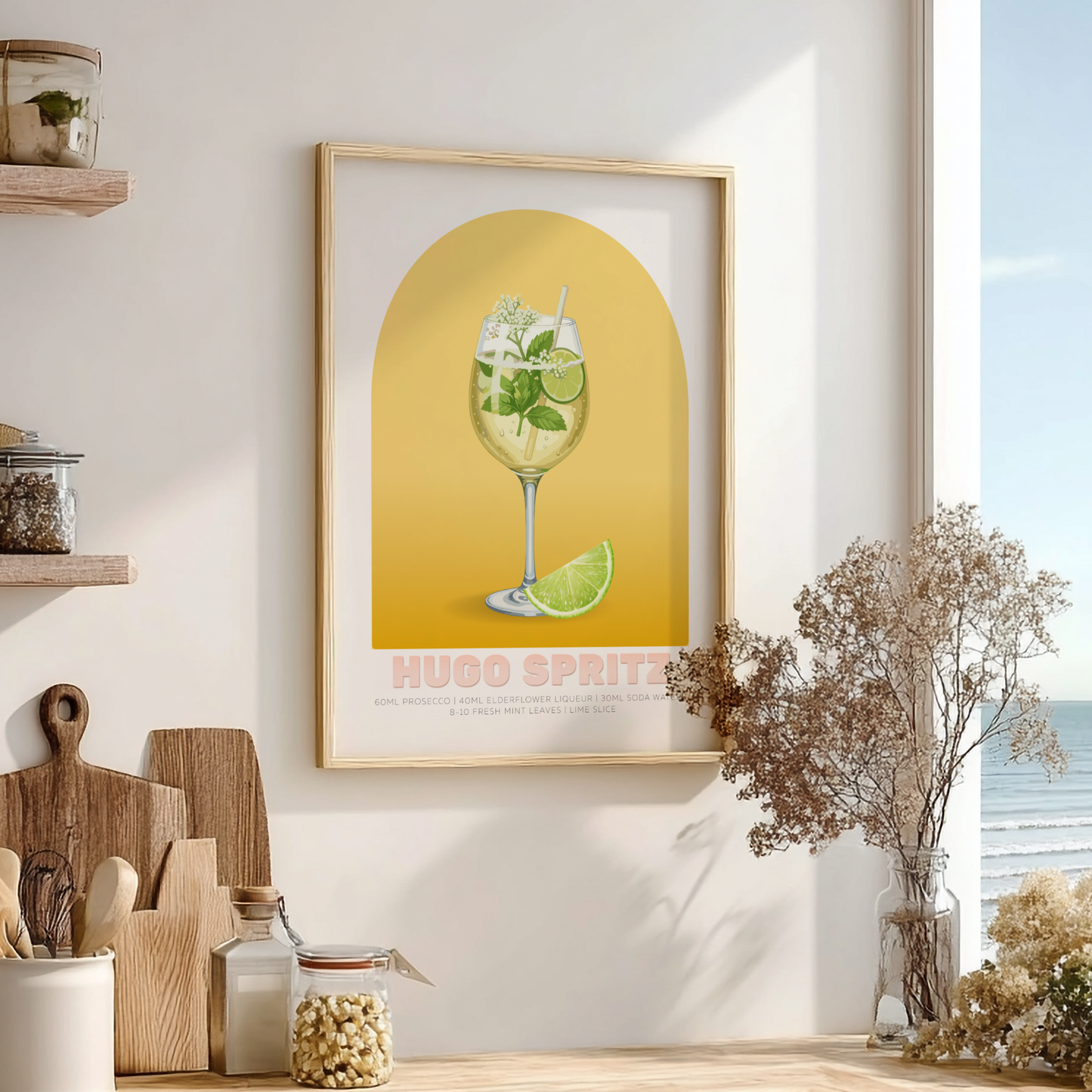 Hugo Spritz Cocktail Poster - Drinks Wall Art