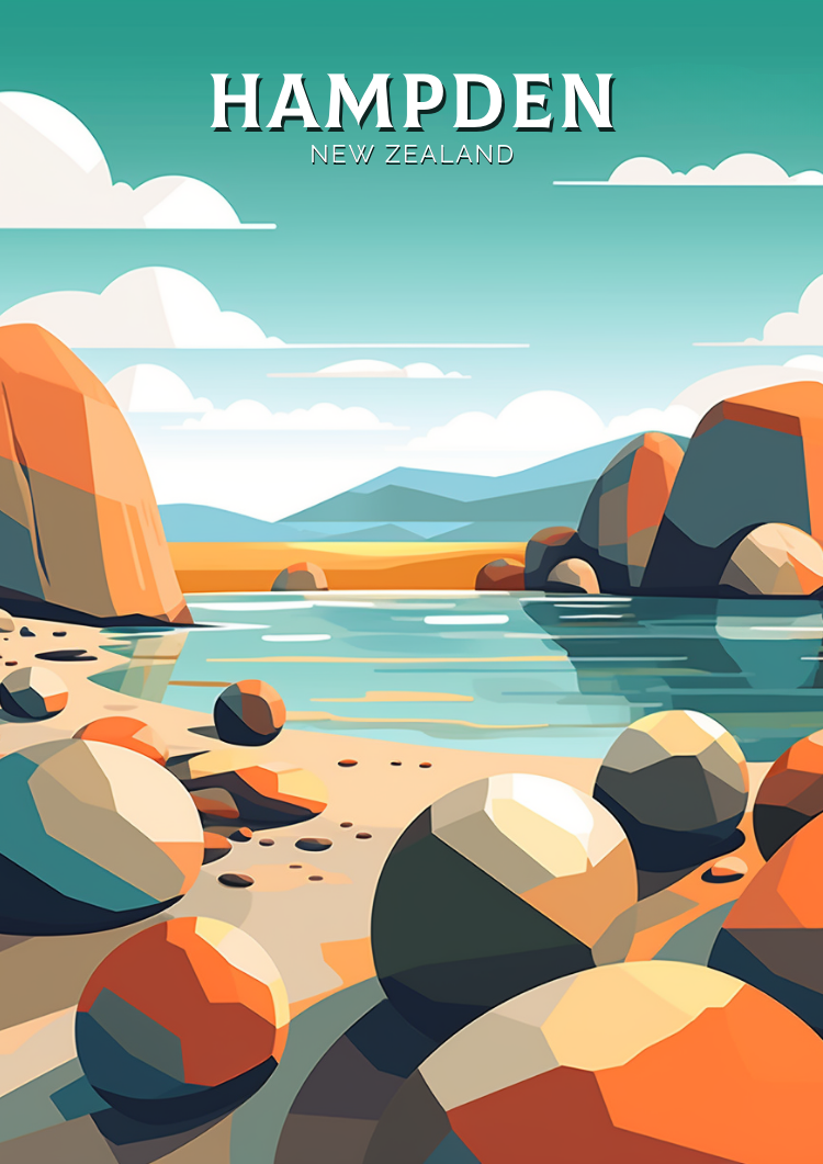 Hampden Travel Poster - Wallart New Zealand