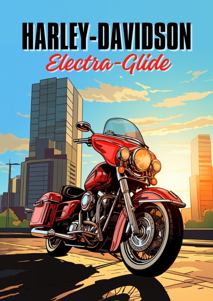 Harley-Davidson Electra Glide Poster – Classic Touring Motorcycle Wall Art