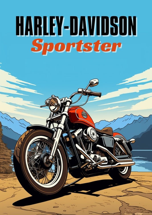 Affiche Harley-Davidson Sportster – Décoration murale de moto Cruiser classique