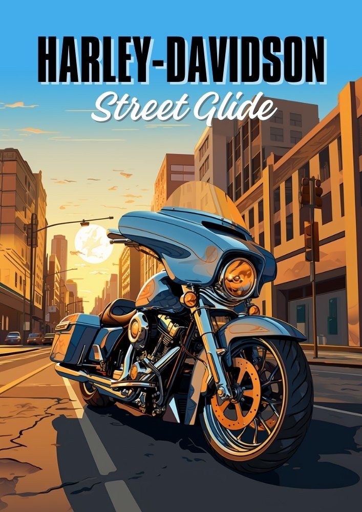 Harley-Davidson Street Glide Poster – Touring Cruiser Motorcycle Wall Art