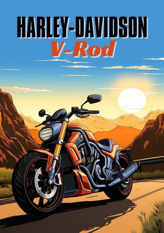 Affiche Harley-Davidson V-Rod – Impression d'art mural pour moto Power Cruiser