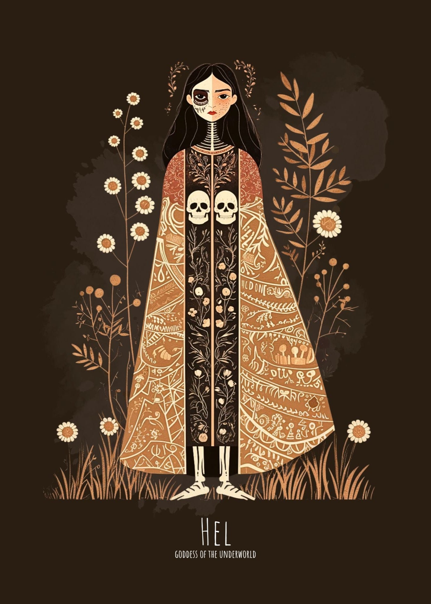 Hel Goddess Poster - Norse Mythology Artwork