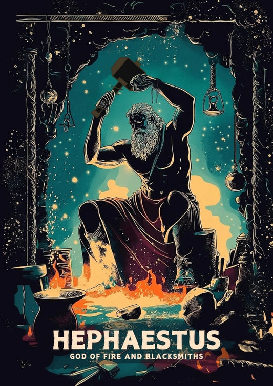 Affiche du dieu Héphaïstos - Œuvre d'art de la mythologie grecque