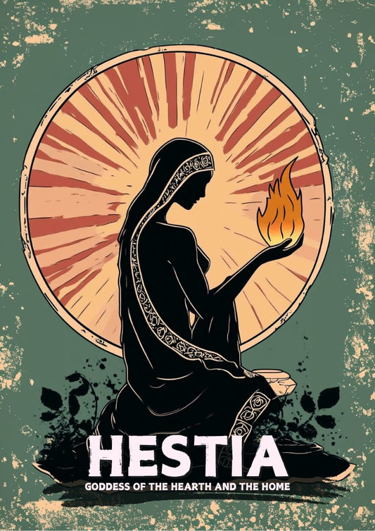 Affiche de la déesse grecque Hestia - Œuvre d'art de la déesse du foyer