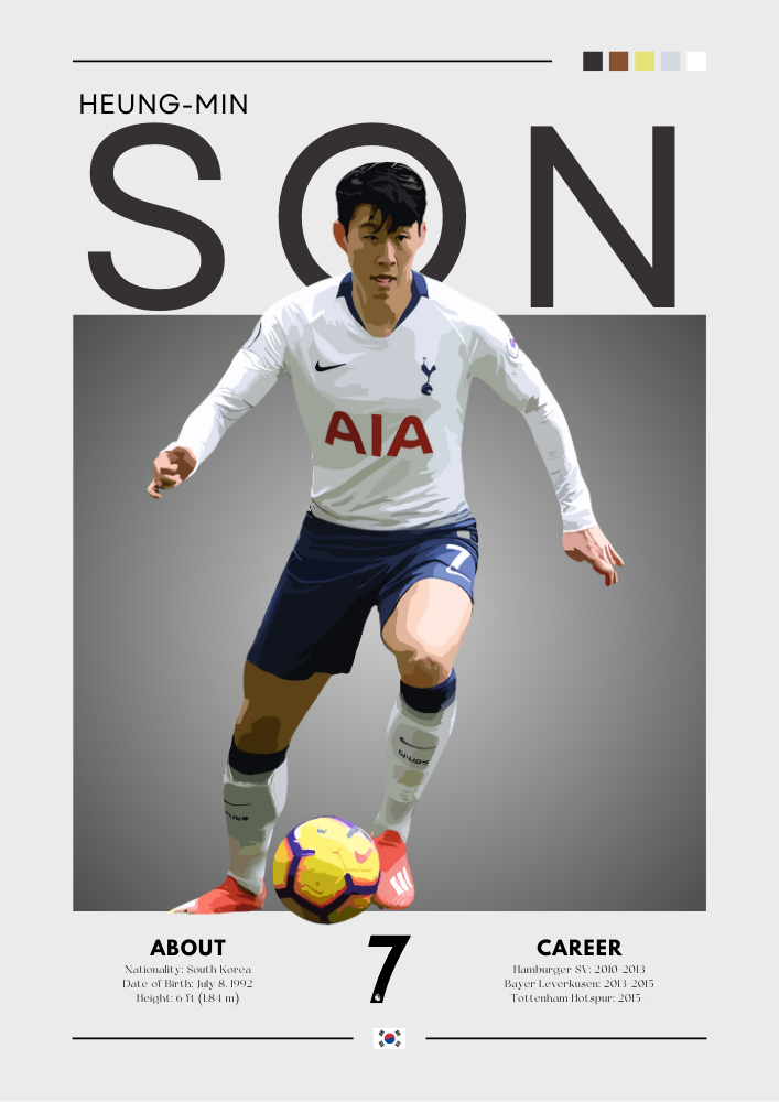 Son Heung-min Tottenham Hotspur Legend Football Print